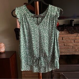 Banana Republic Green Floral Blouse - Medoum